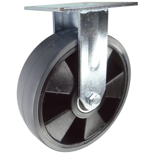 150mm Fixed Castor, Polyurethane Tyred Wheel