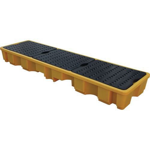 Four drum in-line sump pallet - Yellow