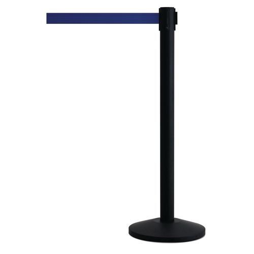 Tensator® Budget retractable belt barrier system - Black post - set of 2