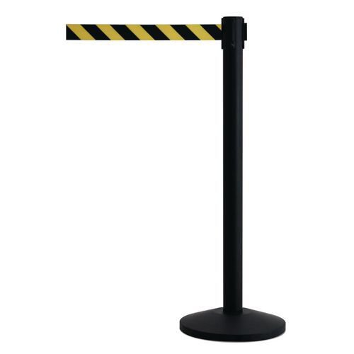 Tensator® Budget retractable belt barrier system - Black post - set of 2