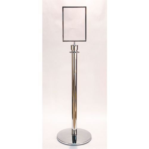 Post and rope range - sign holders - polished chrome