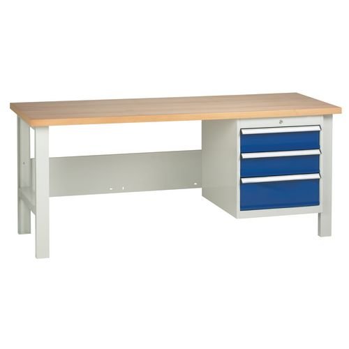 Medium Duty Workbench 2000X650 Triple Drawer Unit