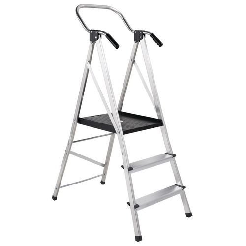 Folding platform step stool with extra large platform