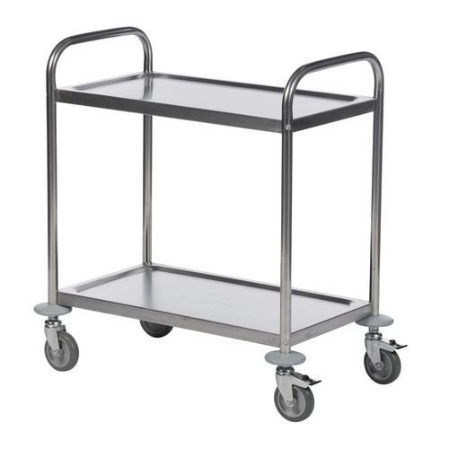 Konga stainless steel shelf trolleys with 2 shelves 825 x 500mm