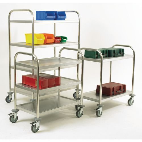 Konga stainless steel shelf trolleys with 2 shelves 825 x 500mm