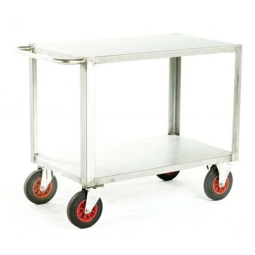 Heavy duty stainless steel trolley with 2 shelves 1000 x 600mm