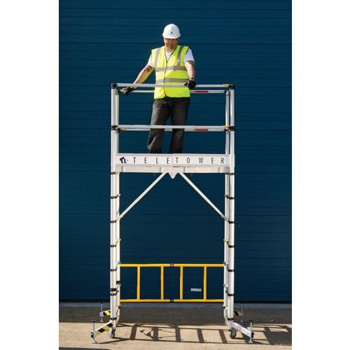 Telescopic Aluminium Tower, 7 Tread - -