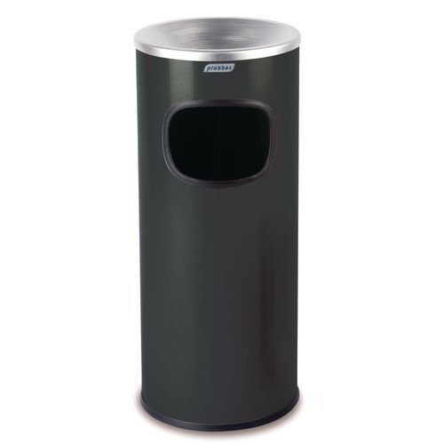 Combined ash and litter bin, black