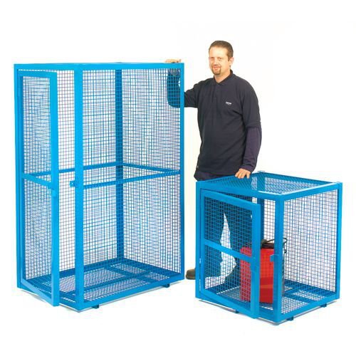 Lockable cylinder storage cages