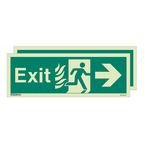 Photoluminescent Sign 'htmexit Arrow Left / Right' H X W: 150 X 400