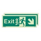 Photoluminescent Sign 'htmexit Left / Right' H X W: 200 X 450