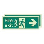 Photoluminescent Sign 'htmfire Exit Left / Right' H X W: 200 X 450
