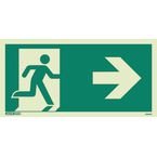 Photoluminescent Sign'escape Route Right' H X W: 100 X 200