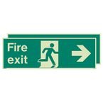 Photoluminescent Sign 'fireexit Left / Right' H X W: 300 X 900