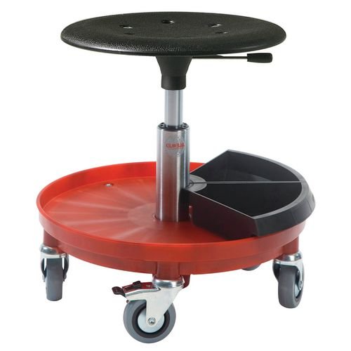 Kappa Rollerstool - Nylon Base + Castors + 2Xtoolboxes Adj Seat Height 32 - 39Cm