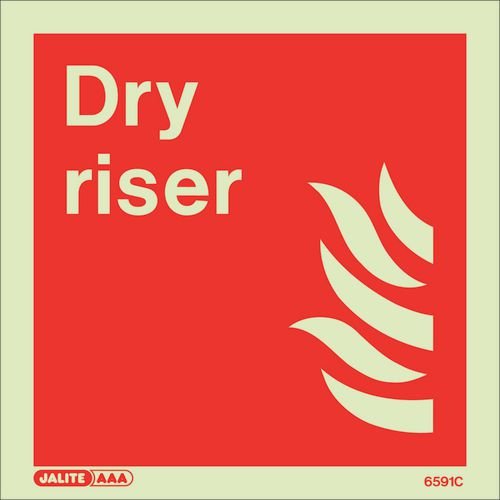 Photoluminescent Sign 'Dry Riser' H X W: 150 X 150