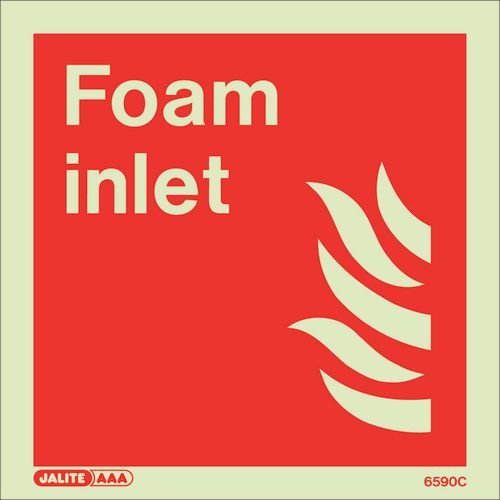 Photoluminescent Sign 'Foam Inlet' H X W: 150 X 150