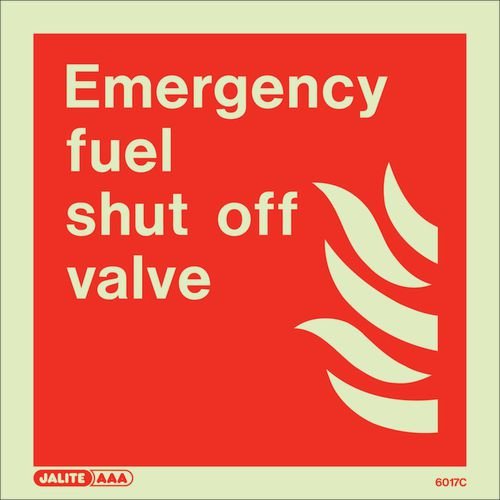 Photoluminescent Sign 'Fuel Shut Off Valve Emergency' H X W: 150 X 150