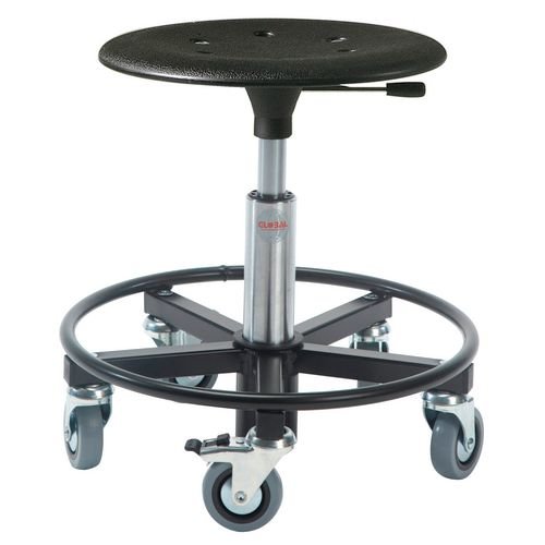 Kappa Rollerstool - Steel Base + Castors Adj Seat Height 46-65Cm