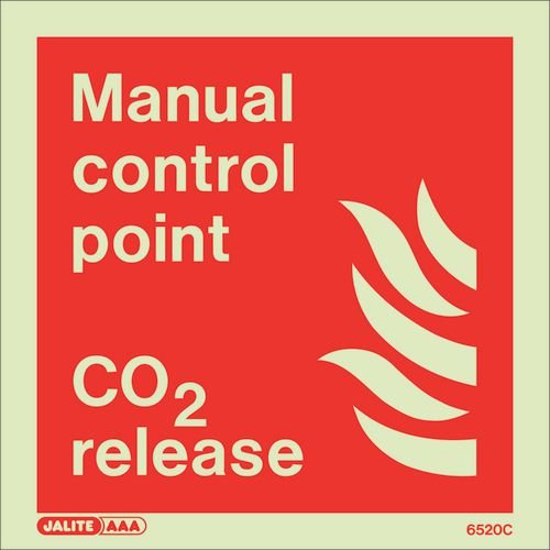 Photoluminescent Sign 'Manual Control Point Co2' H X W: 200 X 200