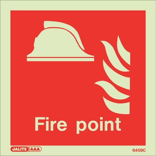 Photoluminescent Sign 'Fire Point' H X W: 150 X 150