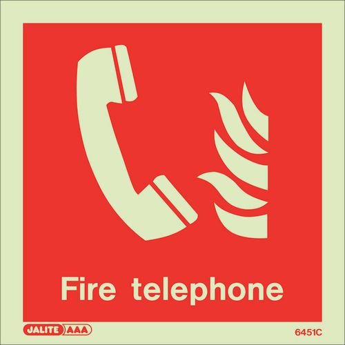 Photoluminescent Sign 'Fire Telephone' H X W: 150 X 150