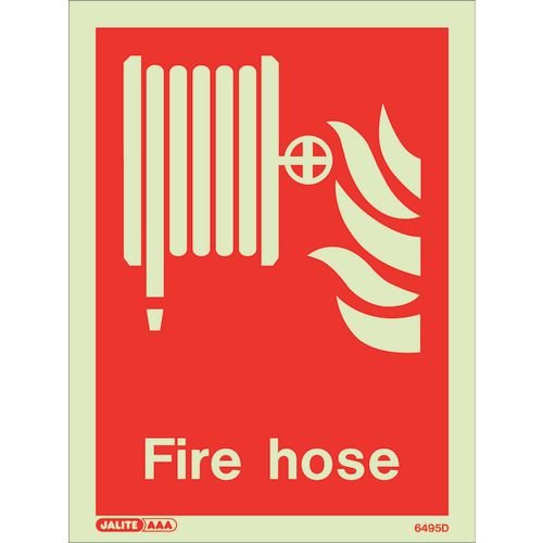 Photoluminescent Sign 'Fire Hose' H X W: 300 X 200