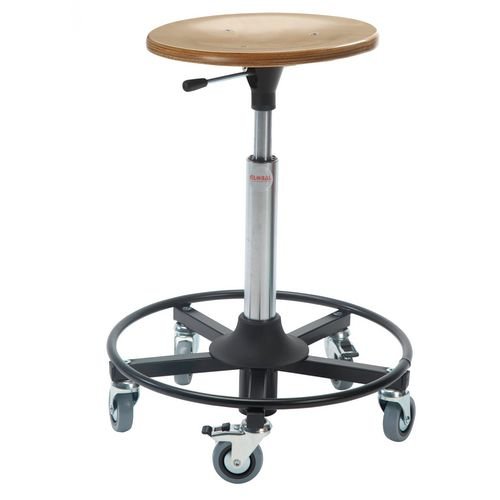 Jupiter Rollerstool - Steel Base + Castors Adj Seat Height 44-63Cm
