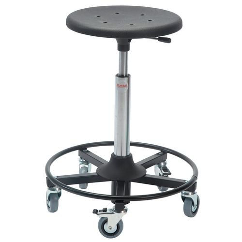 Sigma Rollerstool - Steel Base + Castors Adj Seat Height 33-40Cm