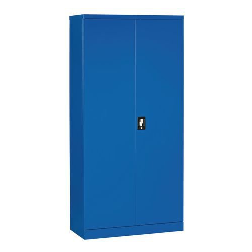 Steel workplace cupboards, blue H x W x D - 2000 x 1000 x 500mm