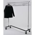 Mobile Chrome Coat Rack with 25 Chrome Hangers