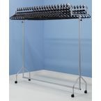 Twin Top Garment Rail.silver Epoxy Finish. with 60 Black Anti-theft Hangers. 1800 W X 1760 H X 500 D.