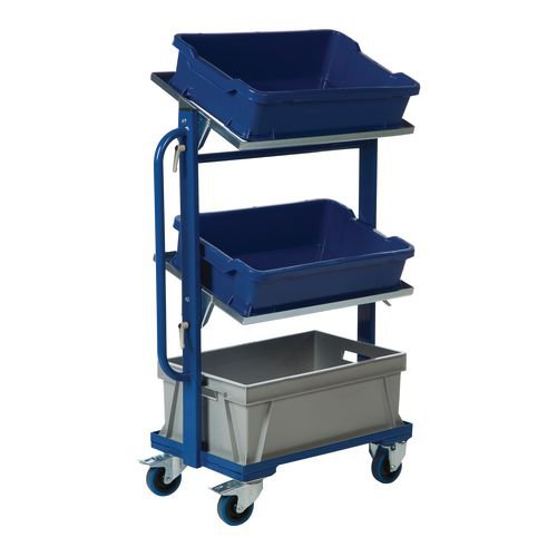 Konga adjustable tray trolley, for Euro containers