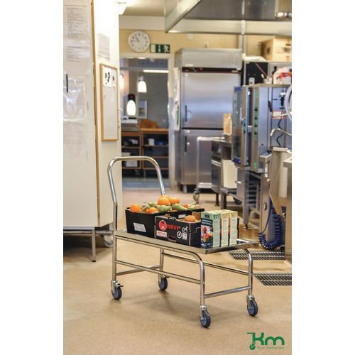 Konga 201 grade stainless steel raised platform truck, capacity 150kg