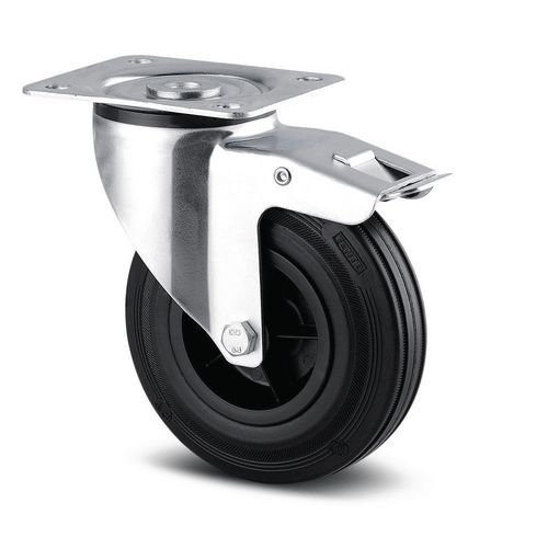 Konga extra heavy duty zinc plated single-ended platform truck, braked
