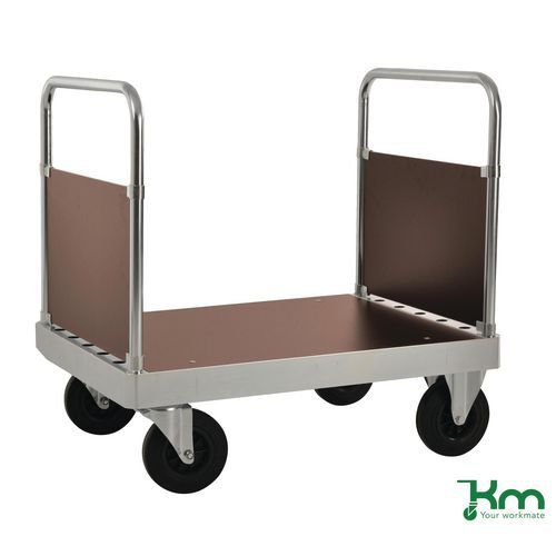 Konga extra heavy duty zinc plated double-ended platform truck, braked