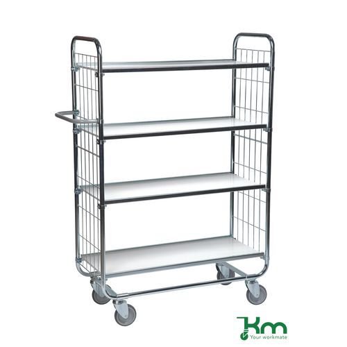 Konga order picking trolleys with adjustable shelves, H x W x L - 1590 x 470 x 1395 with 4  shelves