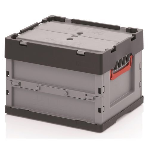 Strong folding container  - 30L with lid
