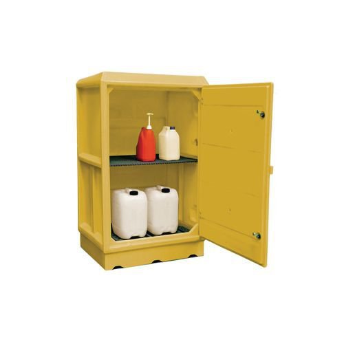 Large plastic COSHH hazardous storage cabinets - 100 Litre sump capacity