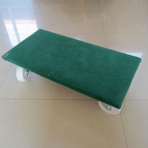 Wooden dolly with carpeted platform