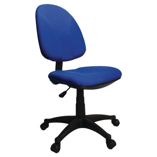 Single lever operator office chair, without arms, blue
