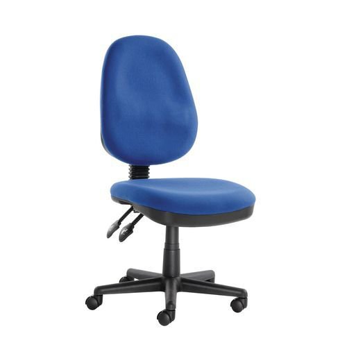 Twin lever operator office chair, without arms, blue