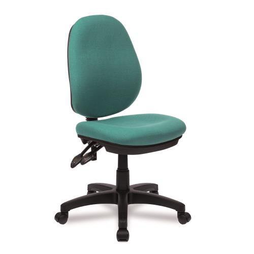 Twin lever operator office chair, without arms, green