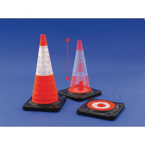 Space saving collapsible traffic cone