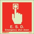 Emergency Shut Down Sign