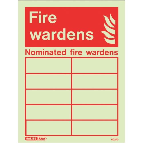 Nominated Fire Wardens Sign