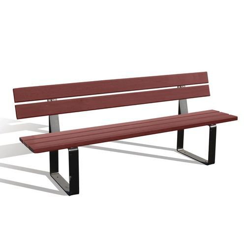 Wood and steel bench seat
