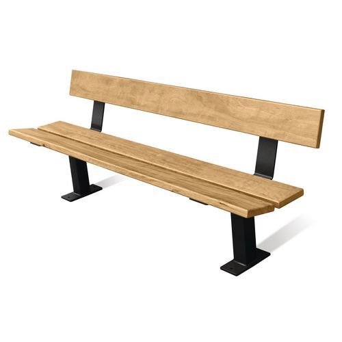 Wood and steel bench seat