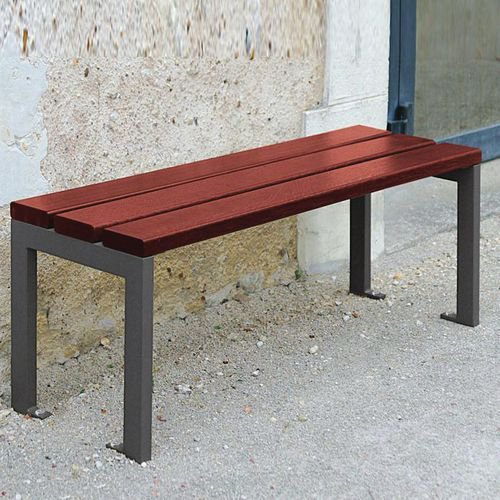 Wood and steel bench