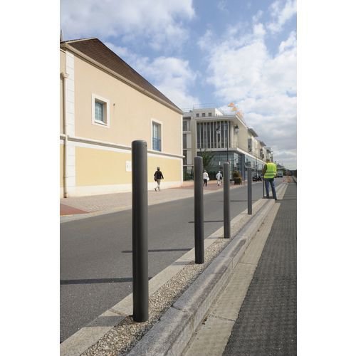 Dome top steel bollards 60mm dia. galvanised